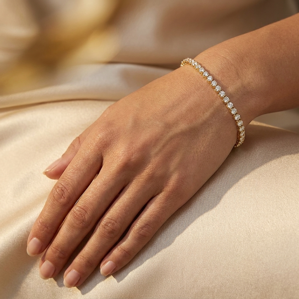 The Lumera 1 CT Natural Diamond Tennis Bracelet in 10K Yellow Gold