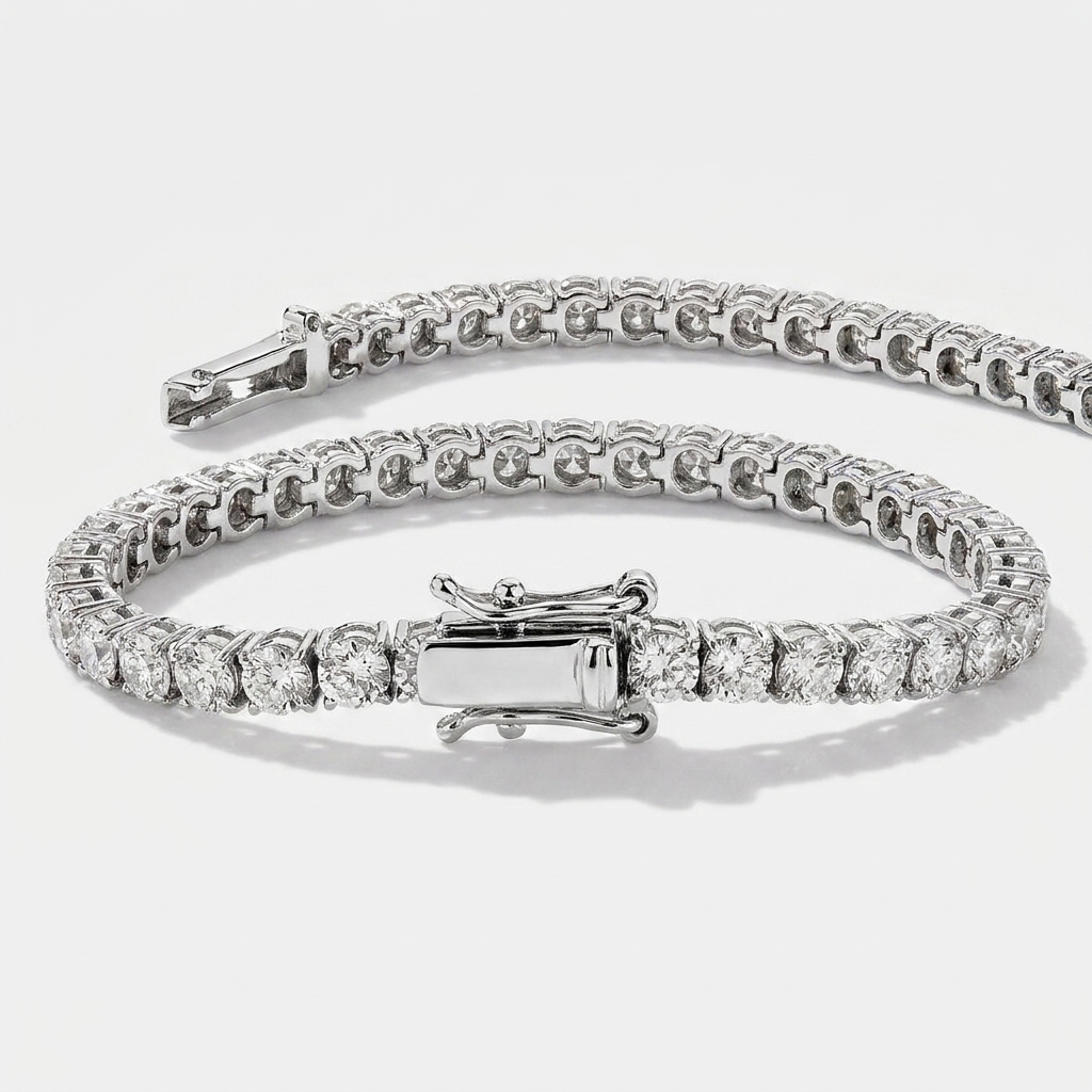 The Elara 0.25 CT Lab grown Diamond Tennis Bracelet in Rhodium-Plated White gold