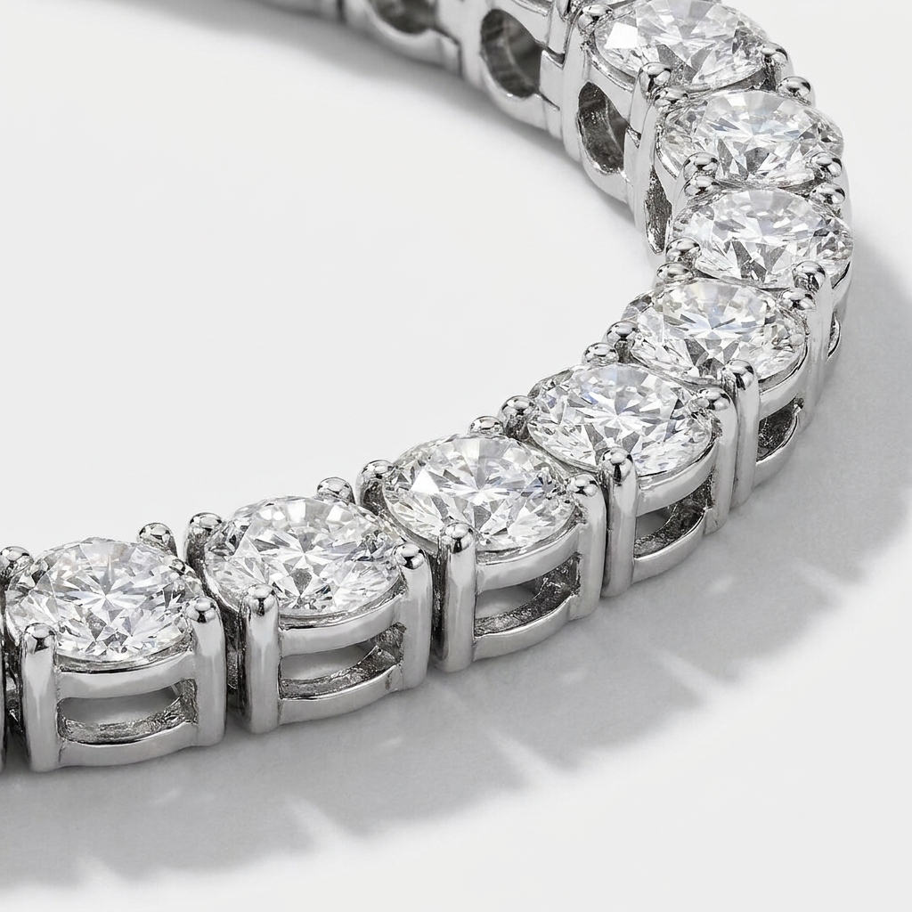 The Elara 0.25 CT Lab grown Diamond Tennis Bracelet in Rhodium-Plated White gold