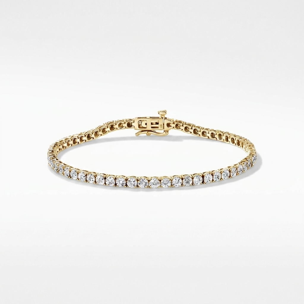 The Elara 0.25 CT Lab grown Diamond Tennis Bracelet in Rhodium-Plated White gold