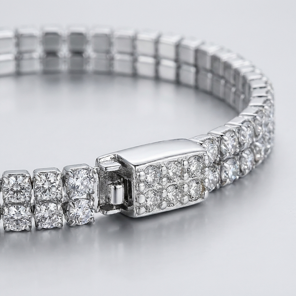 The Virelle 5 CT Double-Row Lab-Grown Diamond Tennis Bracelet in White Gold