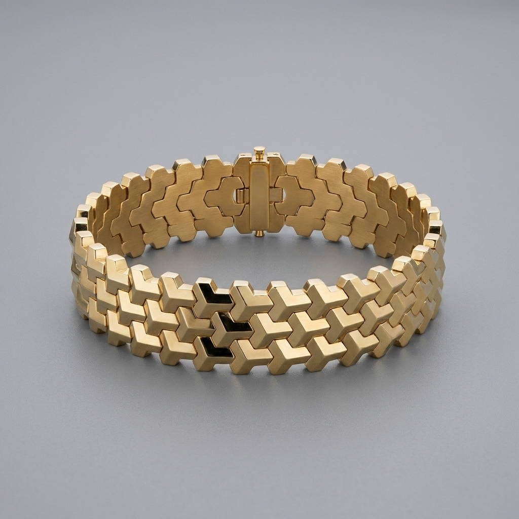 The Axis Geometric Link Unisex Wristband by Ornamystic