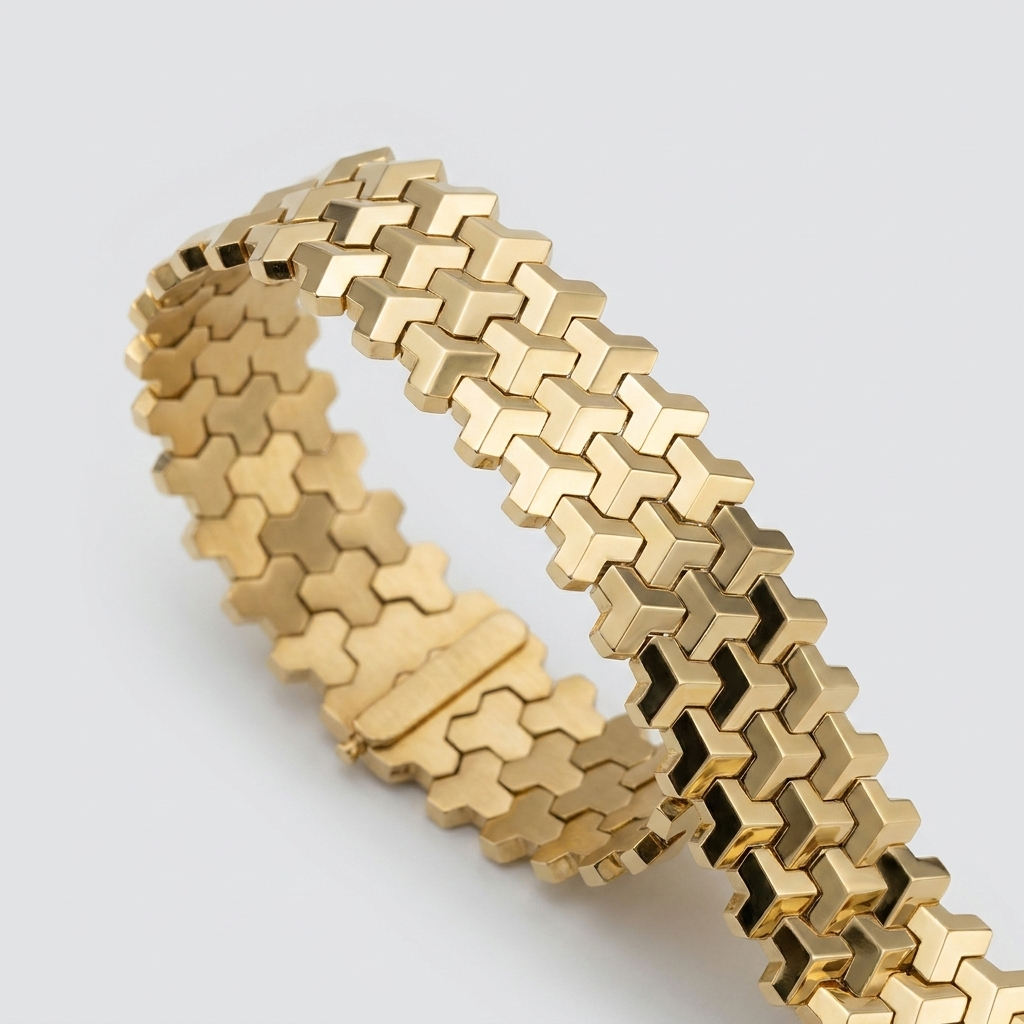 The Axis Geometric Link Unisex Wristband by Ornamystic