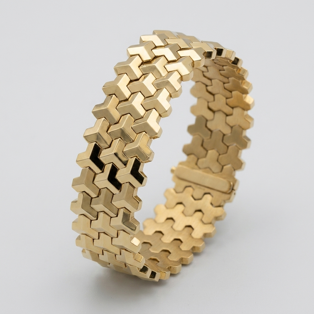 The Axis Geometric Link Unisex Wristband by Ornamystic