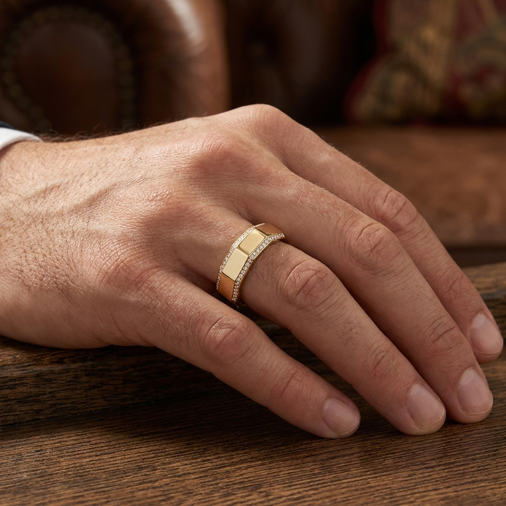 The Meridian Diamond-Edge 6mm Wedding Band in 14K Yellow Gold