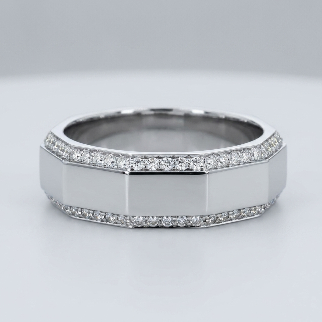 The Meridian Diamond-Edge 6mm Wedding Band in 14K Yellow Gold