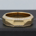 The Meridian Diamond-Edge 6mm Wedding Band in 14K Yellow Gold