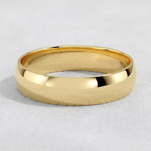 The Alder Slim-Dome 5mm Wedding Band in 14K Yellow Gold