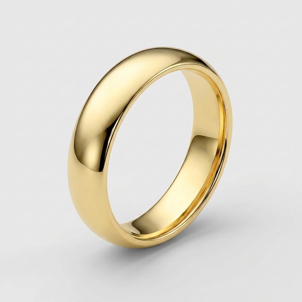The Alder Slim-Dome 5mm Wedding Band in Natural Diamond 14K Yellow Gold with