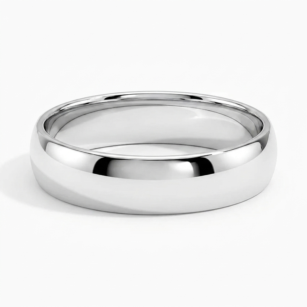 The Alder Slim-Dome 5mm Wedding Band in Natural Diamond 14K Yellow Gold with