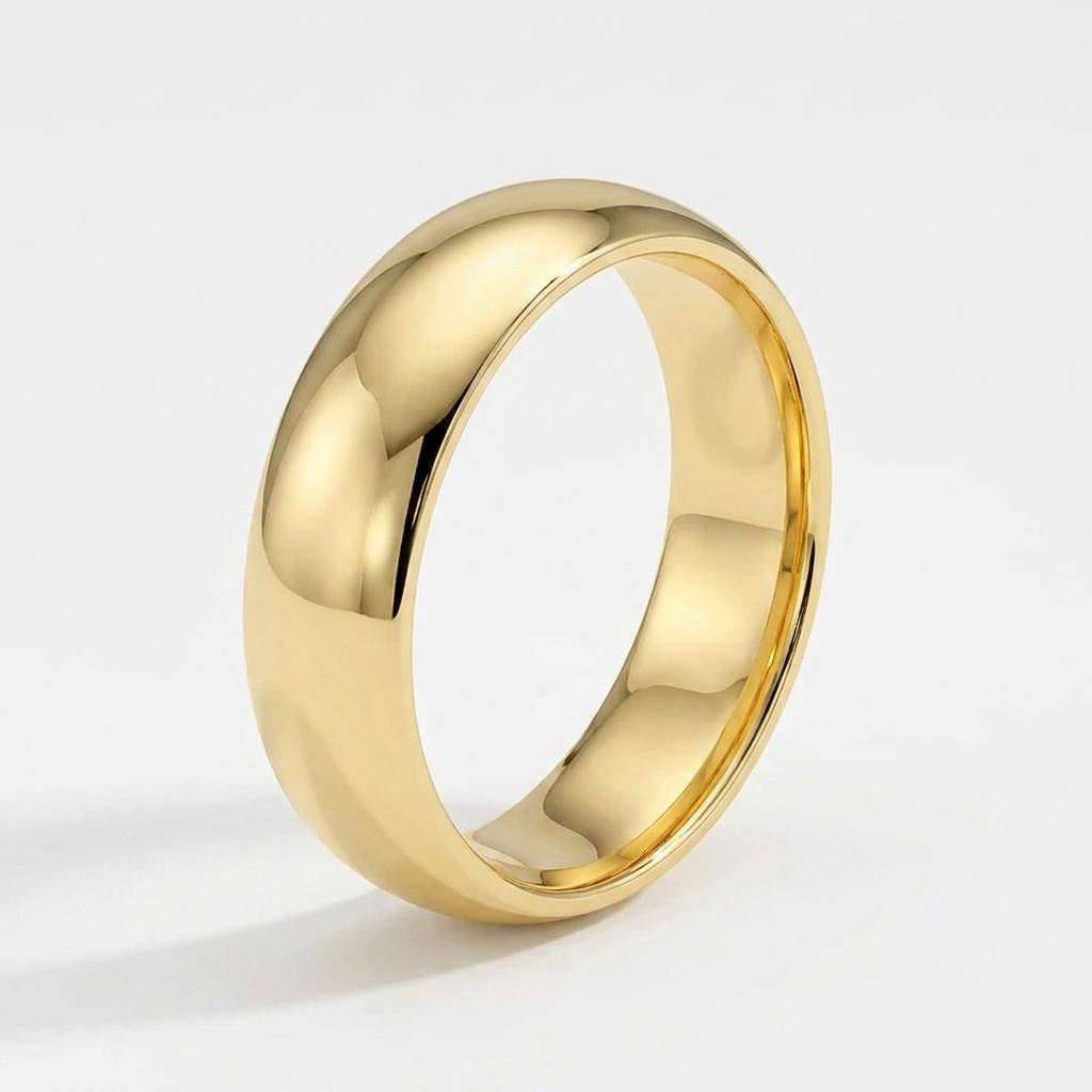 The Alder Slim-Dome 5mm Wedding Band in Natural Diamond 14K Yellow Gold with