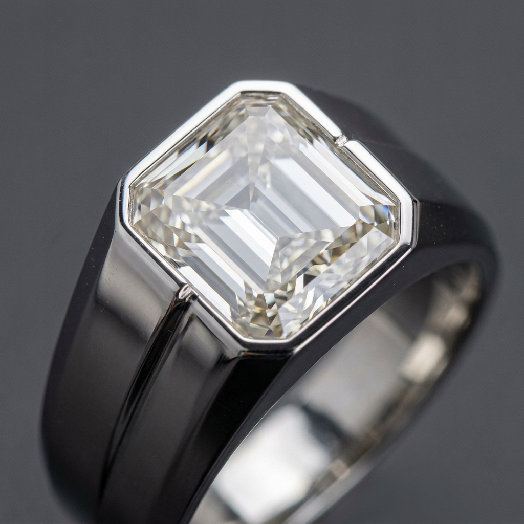 The Arclight 2 CT Lab-Grown Diamond Men’s Signet Ring in 14 KT White Gold