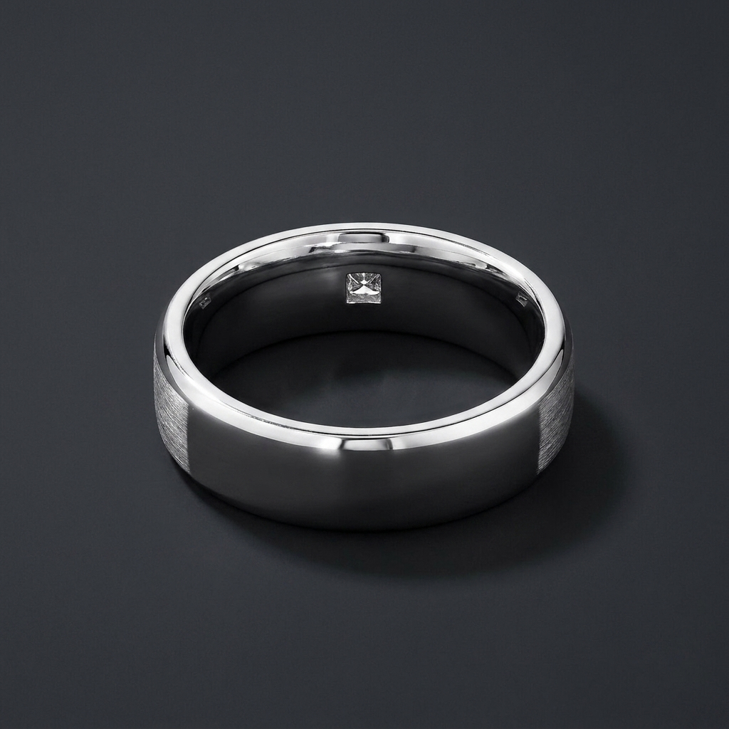 The Valen 0.15 CT Natural Diamond Men’s Band in 10 KT White Gold
