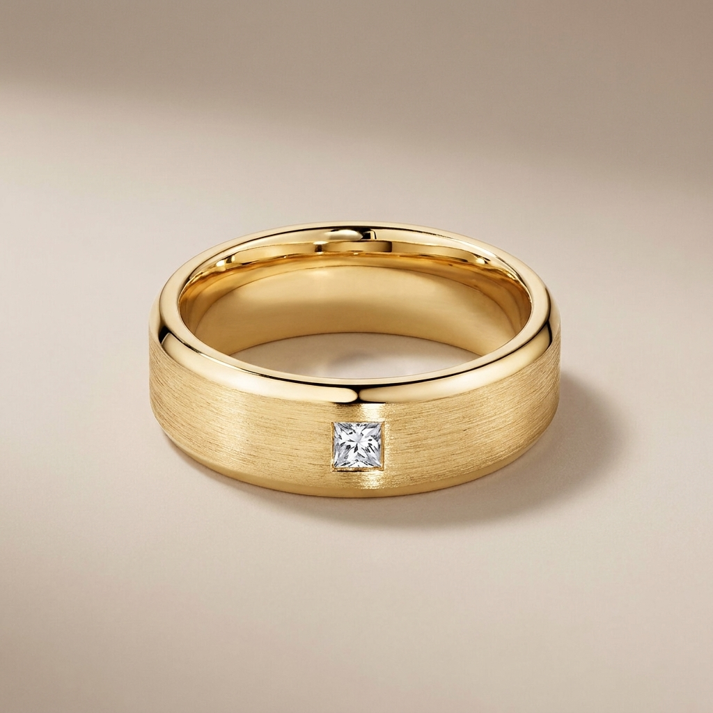 The Valen 0.15 CT Natural Diamond Men’s Band in 10 KT White Gold