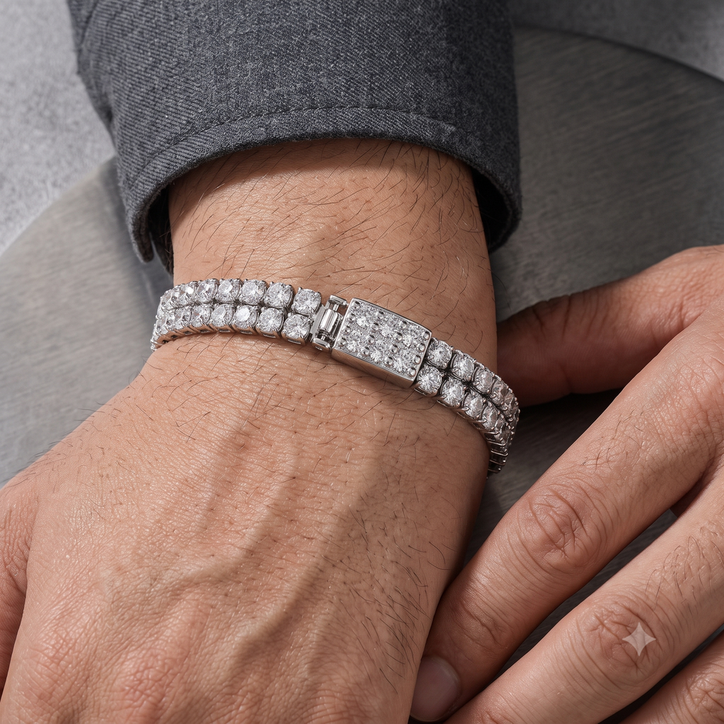 The Virelle 5 CT Double-Row Lab-Grown Diamond Tennis Bracelet in White Gold