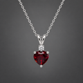 14K Rose Gold Heart Garnet & Lab-Grown Diamond Pendant Necklace