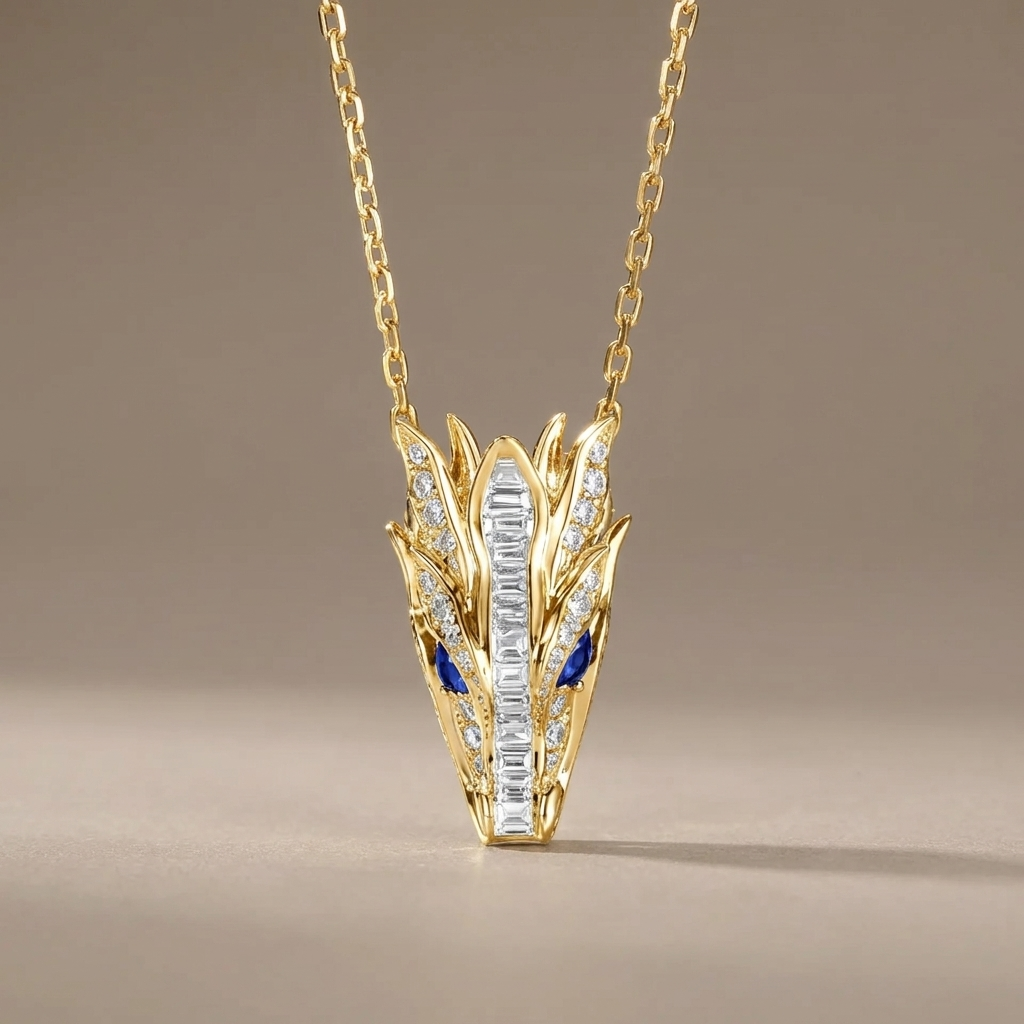 Guardian Dragon Pendant Necklace for Men’s