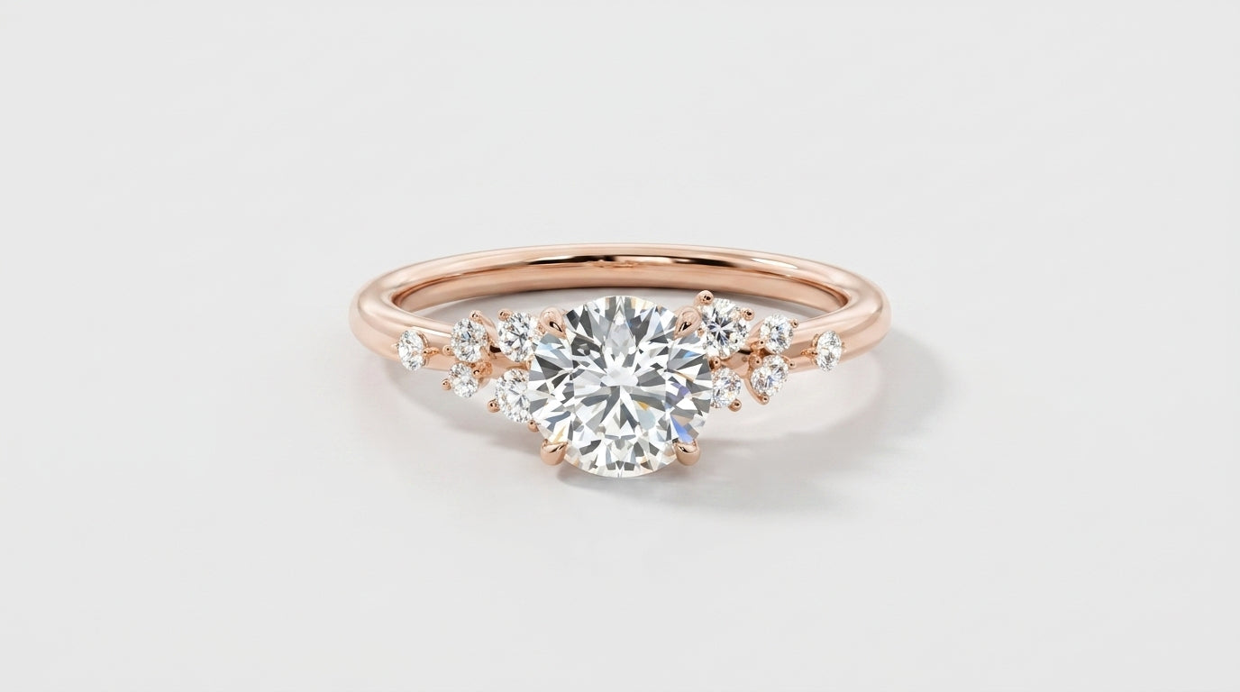 Scatter Diamond Shoulder Ring