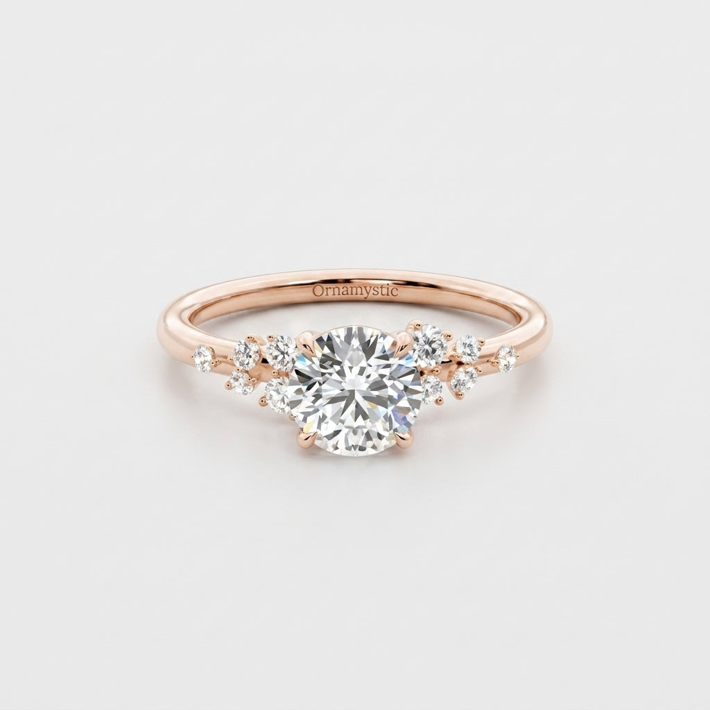 Scatter Diamond Shoulder Ring