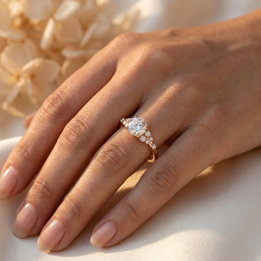Scatter Diamond Shoulder Ring