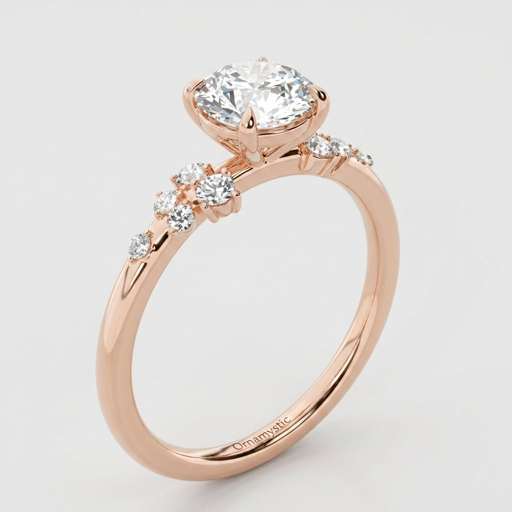 Scatter Diamond Shoulder Ring