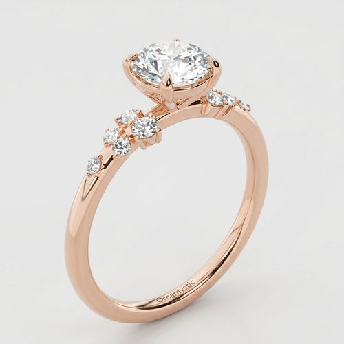 Scatter Diamond Shoulder Ring