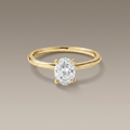 The Elowen 1 Carat Natural Oval Diamond Solitaire Ring in 14 KT White Gold
