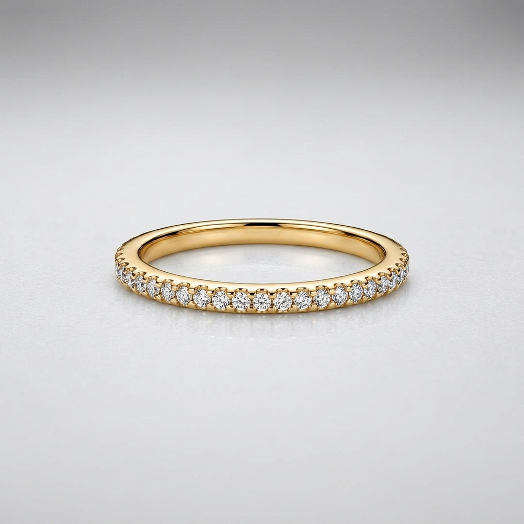 The Aureline 0.11 CT Lab-Grown Diamond Half-Eternity Band in 14 KT Yellow Gold