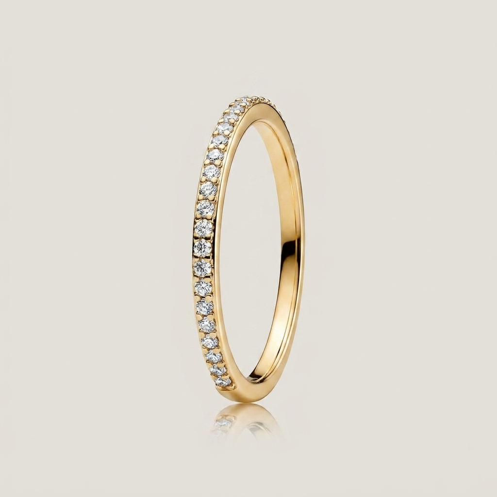 The Aureline 0.11 CT Lab-Grown Diamond Half-Eternity Band in 14 KT Yellow Gold