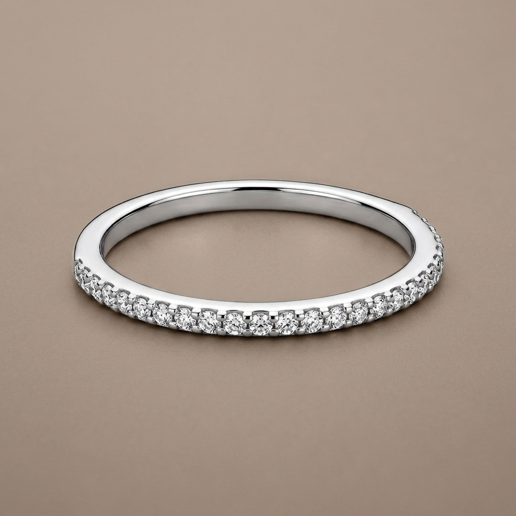 The Aureline 0.11 CT Lab-Grown Diamond Half-Eternity Band in 14 KT Yellow Gold