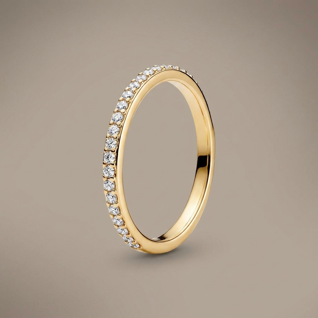 The Aureline 0.11 CT Lab-Grown Diamond Half-Eternity Band in 14 KT Yellow Gold