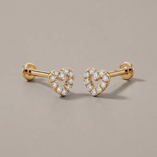 0.04 CTW Lab-Grown Diamond Round Stud Earrings - Earrings - Detail View view