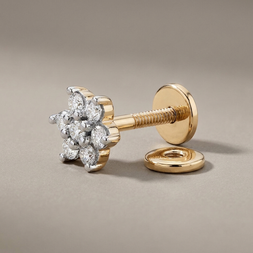 0.02 CTW Lab-Grown Diamond Round Stud Earrings - Earrings - Side View view