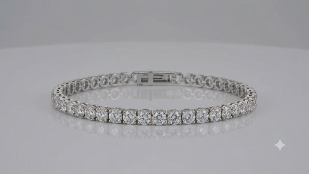 The Elara 0.25 CT Lab grown Diamond Tennis Bracelet in Rhodium-Plated White gold