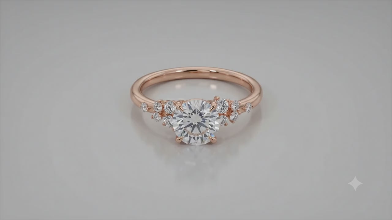 Scatter Diamond Shoulder Ring