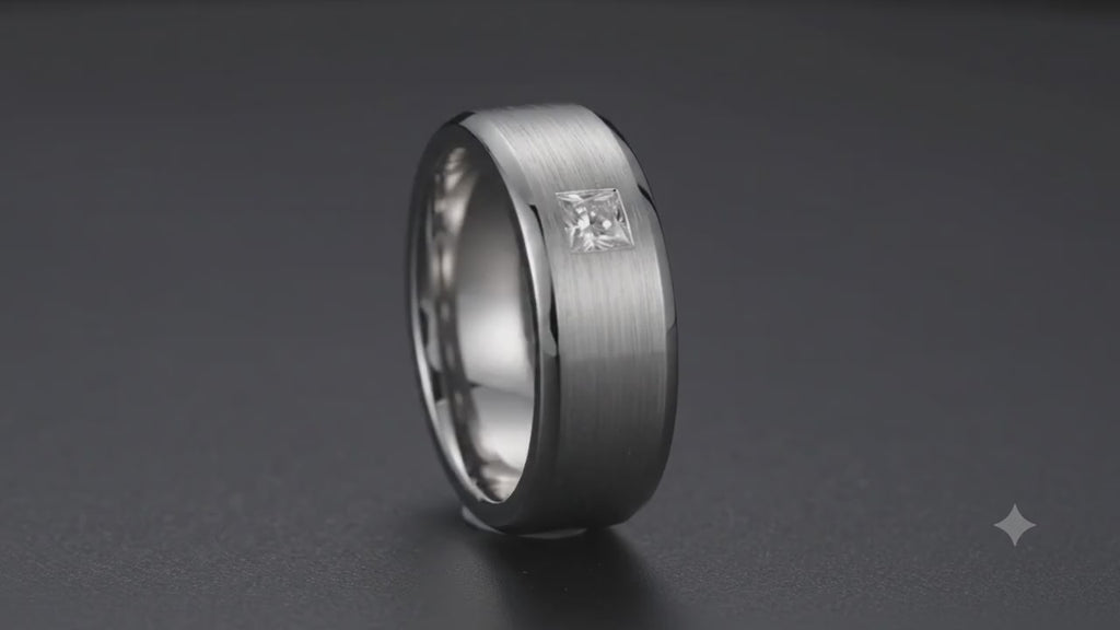 The Valen 0.15 CT Natural Diamond Men’s Band in 10 KT White Gold