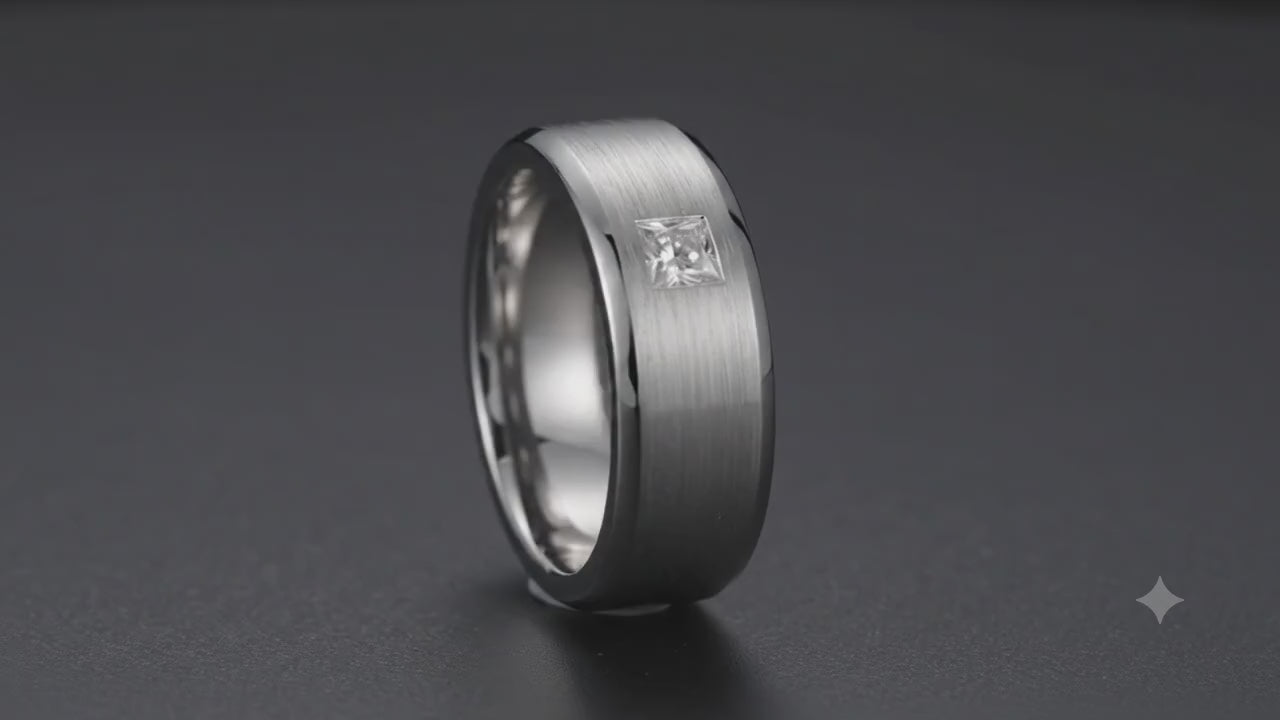 The Valen 0.15 CT Natural Diamond Men’s Band in 10 KT White Gold